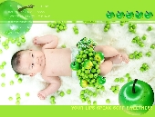苹绿果与宝宝写真