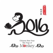 2016猴年中国风水墨矢量素材